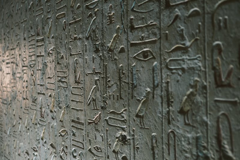 Ancient Egyptian hieroglyphics in Luxor temple