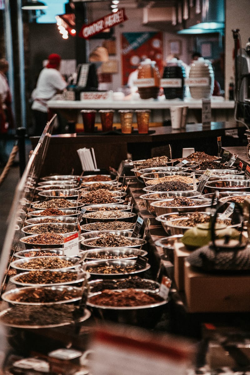 Colorful spices at an Egyptian market