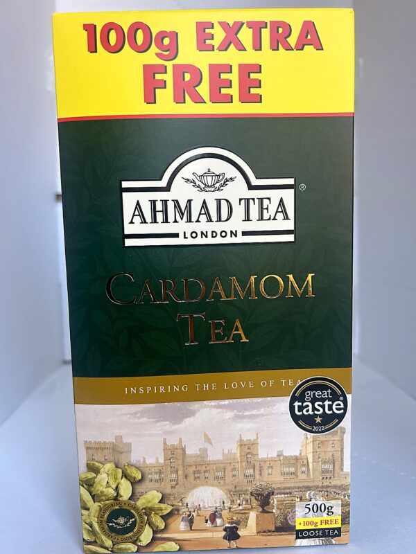 Ahmad Tea Cardamom 500g=100g free Loose Tea front Ahmed Tea with Cardamom (Loose) 500g