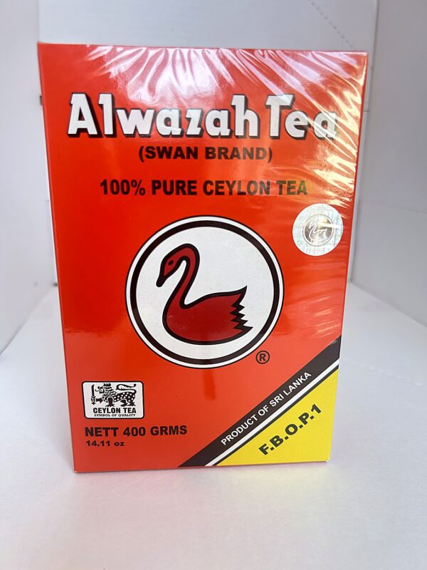 AlWazah Tea 100% Pure Ceylon Tea 400g front Swan Tea Plain (Loose) 400g