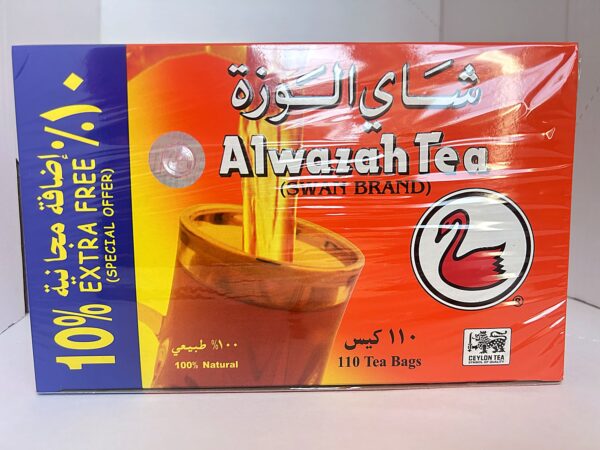 AlWazah Tea 110 tea bags front Swan Plain Tea 100 bags