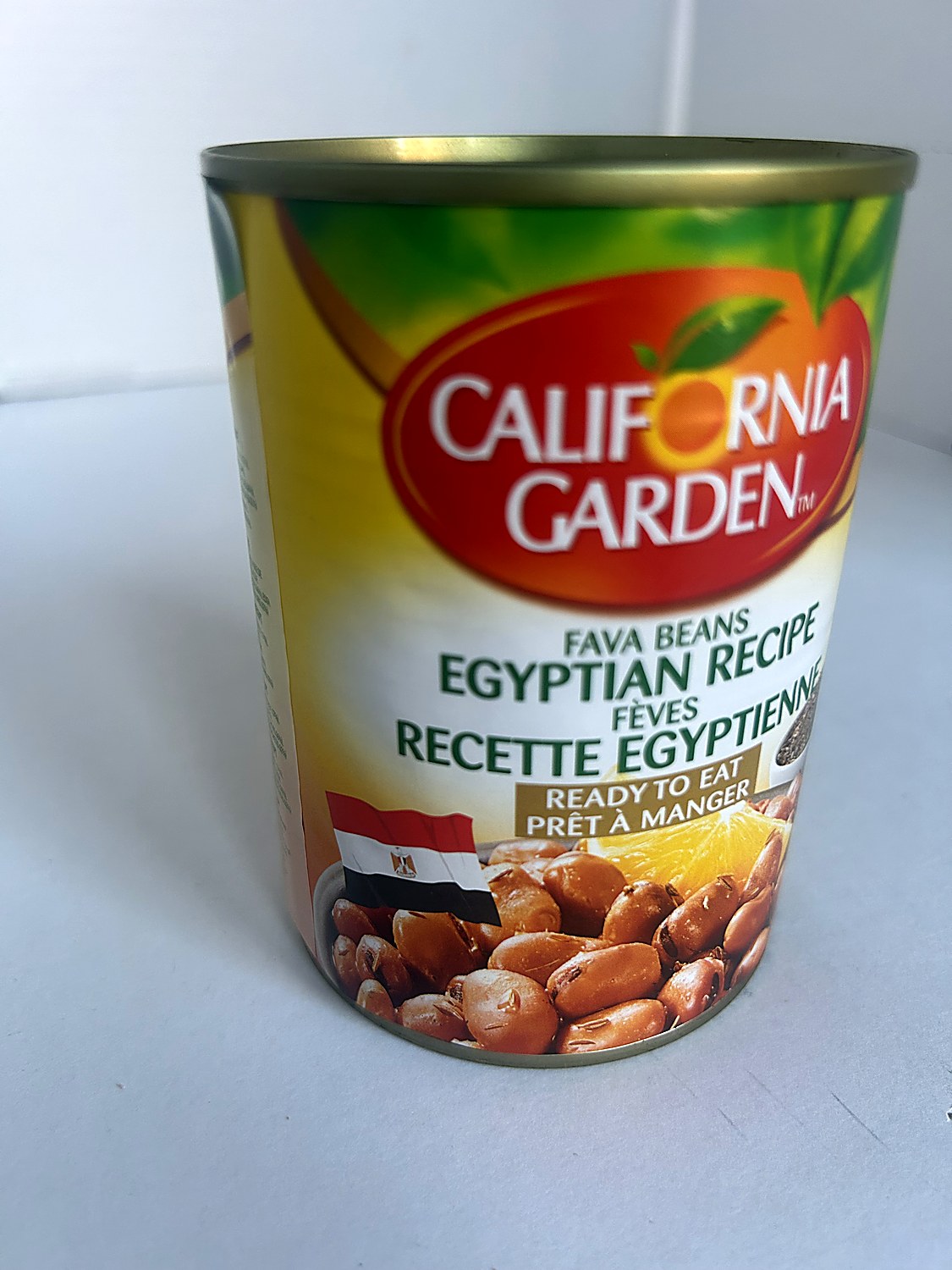 California Garden Fava Beans Egyptian Recipe front California Gardens Foul Egyptian 400g