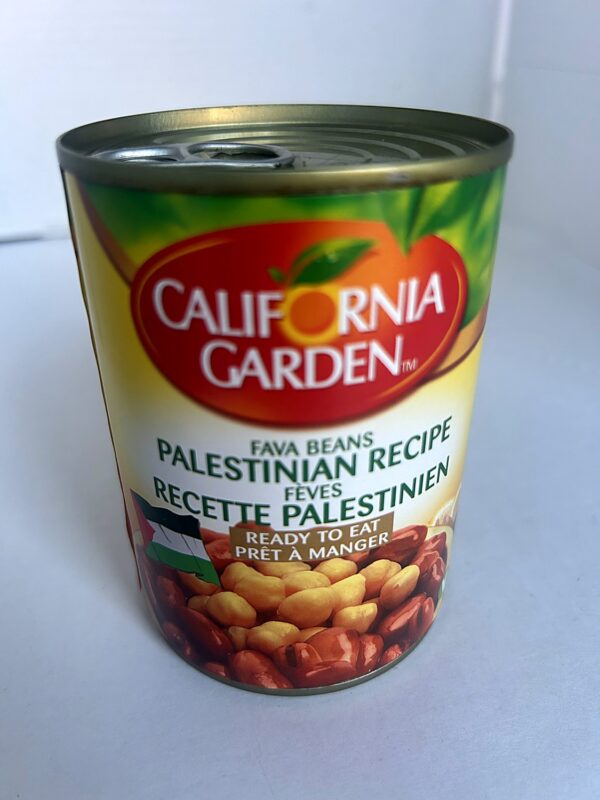 California Garden Fava Beans Palastinian Recipe front California Gardens Foul Palestinian 400g