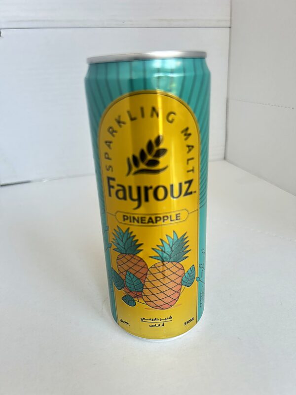 Fayrouz Pineapple 330ml front Fayrouz Pineapple Malt Drink 330ml
