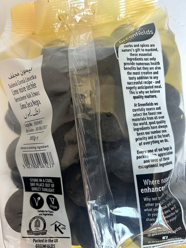 Greenfields Dried Black Lime back Greenfield Dry Lime (Dark) 180g