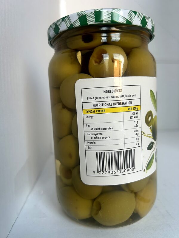 Greenfields Green Olives pitted back Greenfields Green Olives 720g
