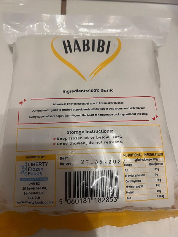 HABIBI Crushed GARLIC 400g back HABIBI Crushed GARLIC 400g
