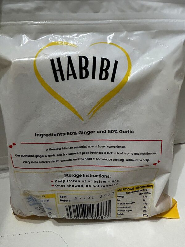Habibi Ginger &Garlic Mix 400g back HABIBI Crushed GINGER & GARLIC 400g