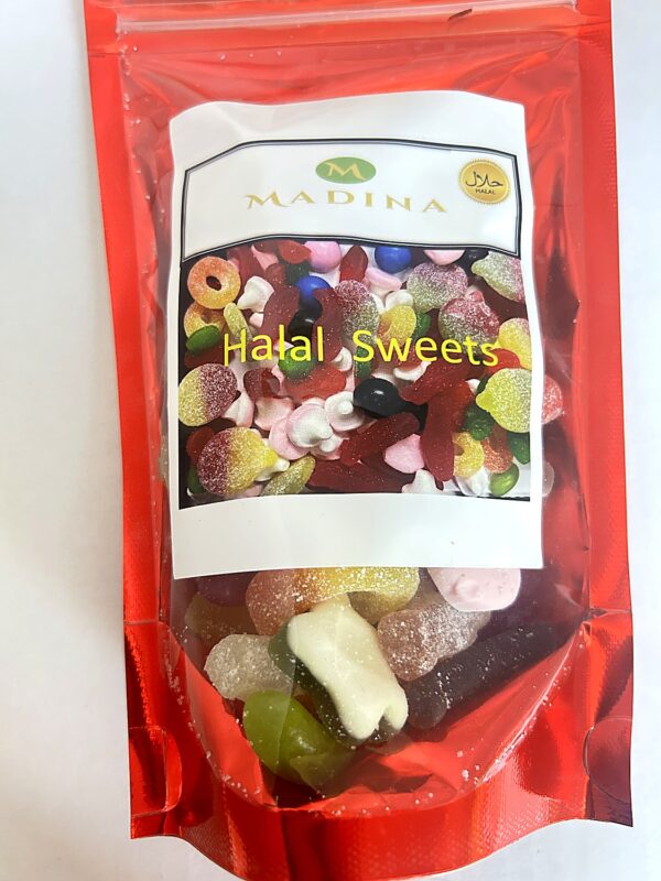 Halal Mixed Sweet 200g front Halal Mixed Sweet (Pouches) 200g