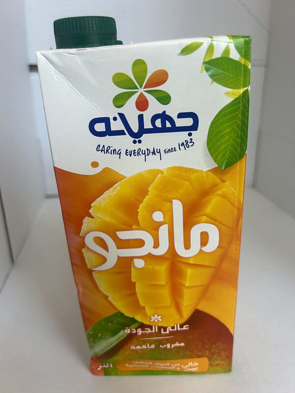 Juhayna Mango fruit drink 1L back Juhaina Mango Juice 1L عصير مانجو جهينة