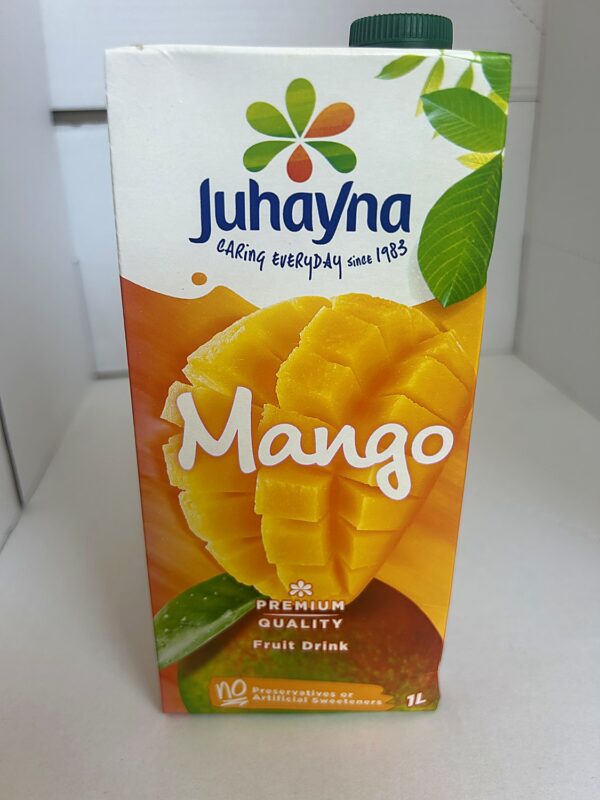 Juhayna Mango fruit drink 1L front Juhaina Mango Juice 1L عصير مانجو جهينة