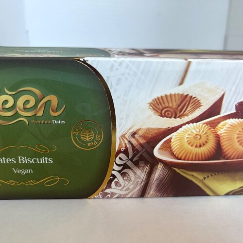 Leen Dates Biscuits Vegan 400g front Leen VEGAN Maamoul Plain Assawer With Date 400g