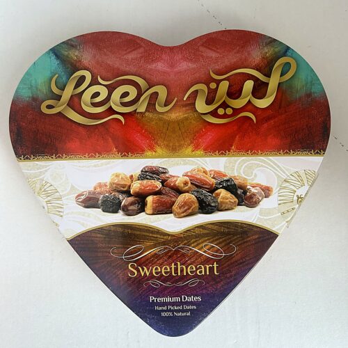 Leen Sweetheart 200g premium dates front Leen Premium Mix Date in Sweet Heart Gift Box 200g