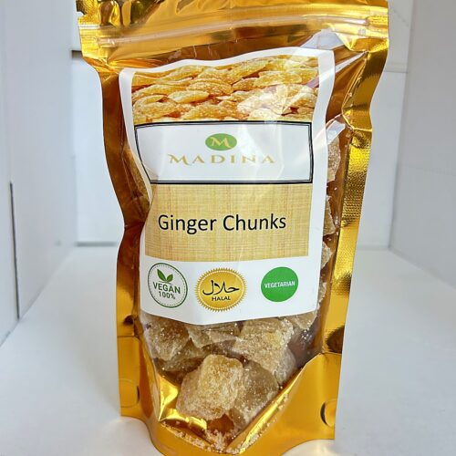 Madina Ginger Chunck 250g front Madina Ginger Chunck (Pouche) 250g