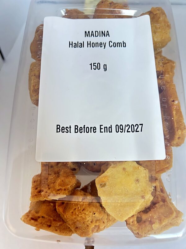 Madina Halal Honey Comb 150g back Halal Honey Combo (Trans. Box) 150g