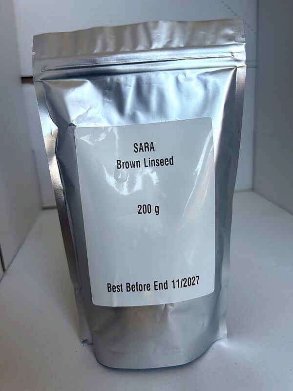 Sara Brown Linseed 200g back SARA Brown Linseed 200g