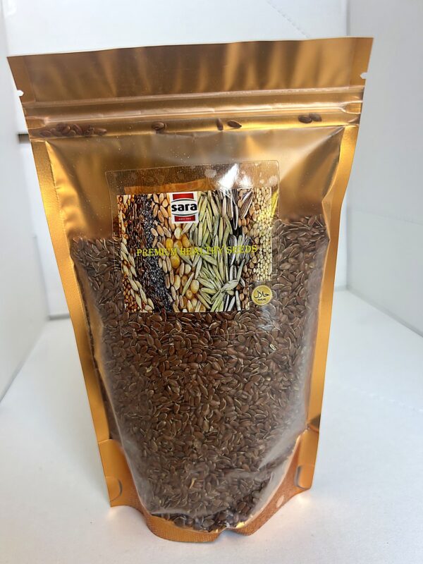 Sara Brown Linseed 200g front SARA Brown Linseed 200g