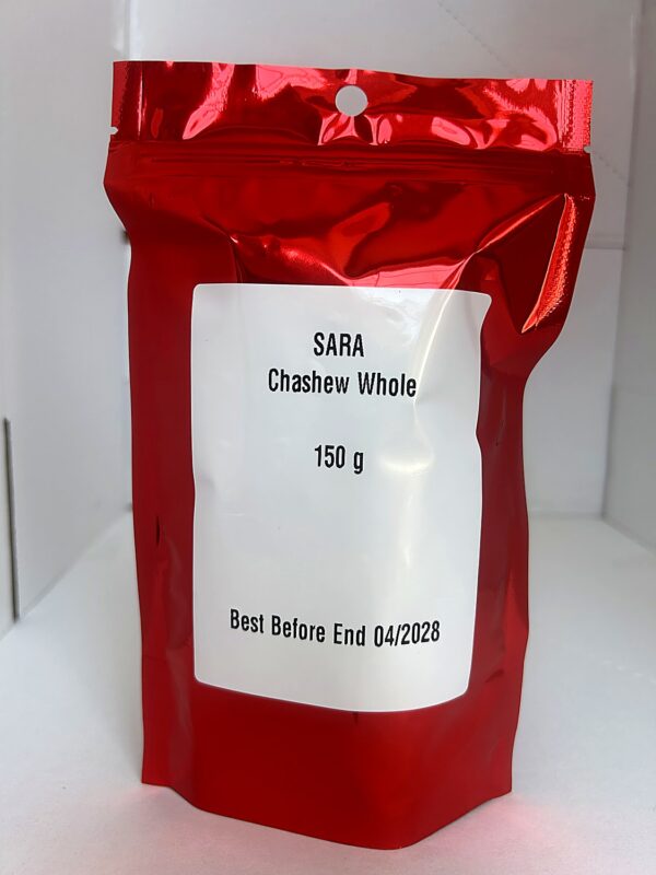 Sara Chashew Whole 150g back SARA Cashew Whole (Pouche) 150g