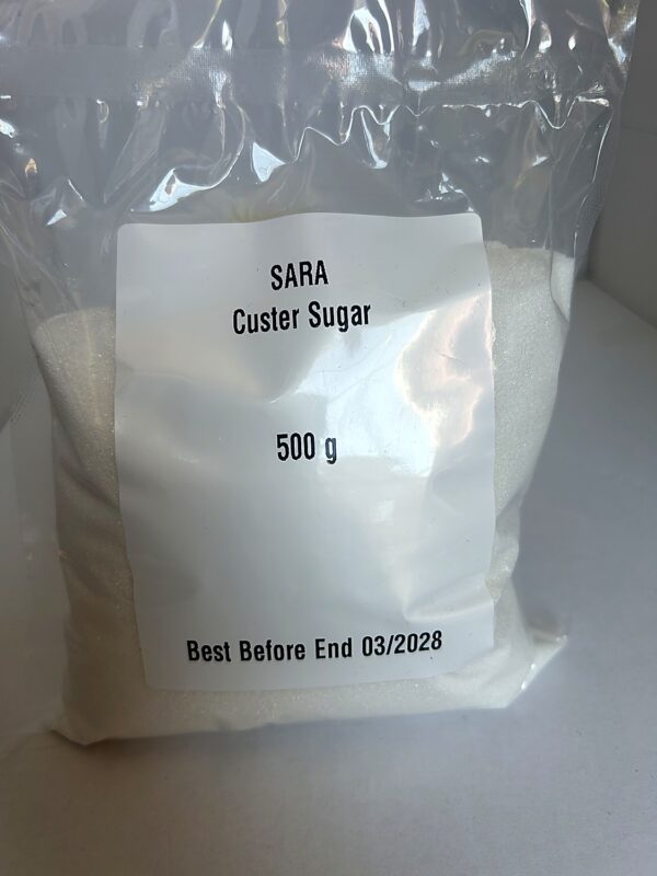 Sara Custer Sugar 500g back SARA Castur Sugar 500g
