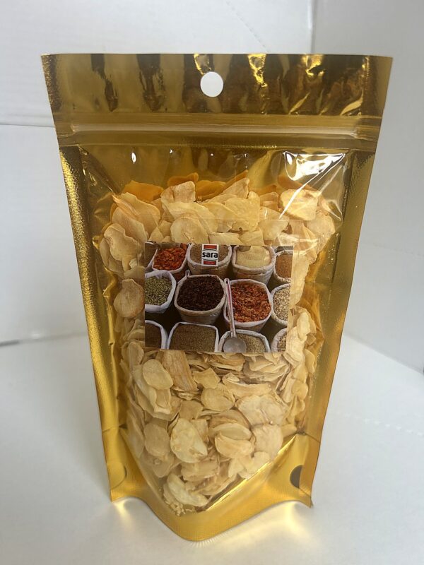 Sara Garlic Flakes 100g front SARA Garlic Flakes 100g