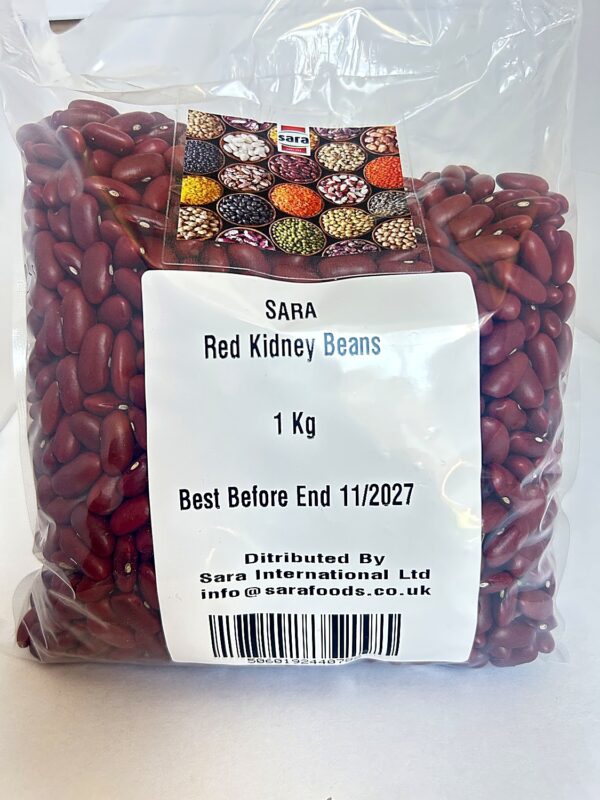 Sara Red Kidney Beans 1kg front SARA Red Kidney Beans 1Kg
