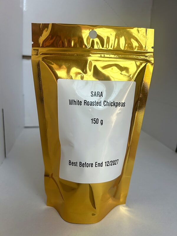 Sara White Roasted Chickpeas 150g back SARA Roasted White Chickpeas 200g