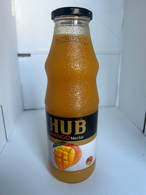 The Hub Mango Nectar 1L front HUB Mango Nectar (Glass Bottle) 1L